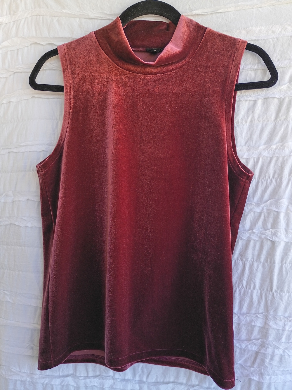 J. Crew Velvet Mock Neck Tank Top - Burgundy size S